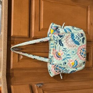 VERA BRADLEY Glenna Floral Quilted Cotton Satchel Shoulder Bag -mint Green